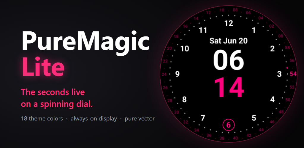 PureMagic Lite watch face feature graphic